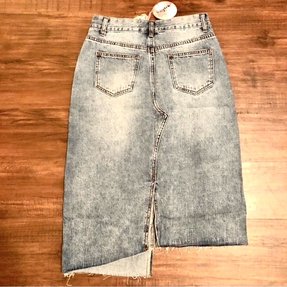 ASYMMETRICAL Denim Skirt - Picture 7 of 9